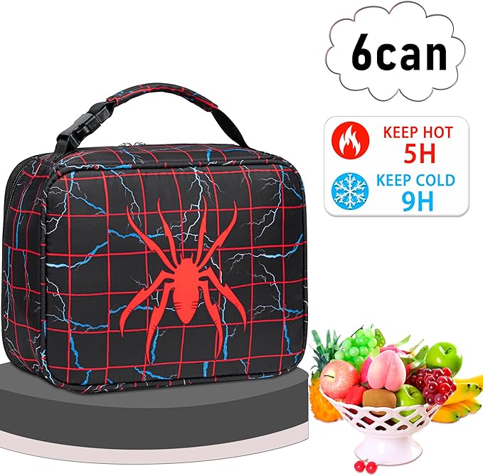School Lunch Box for Kids Insulated Lunch Bag for Boys for 3 4 5 6 7 8 9 10 11 12 Toddler Reusable Freezable Small Cooler Bag for Back to School for Elementary Kindergarten Primary