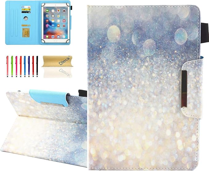 Dteck Universal Case (7.9 to 8.4) - Fold Stand Protective Flip Case for Apple iPad mini/Samsung Galaxy Tab 8.0 8.4 /Lenovo Tab 8 /onn. 100003561 8 Tablet Pro/Android Tablet 8 Inch (Blue Pink)