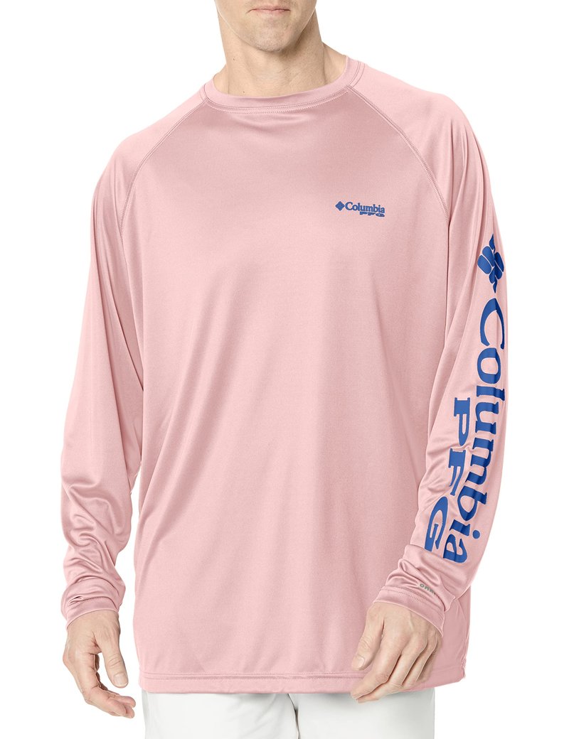 Columbia Men's Terminal Tackle Long Sleeve Big Shirt, Cherry Blossom/Vivid Blue, 3X