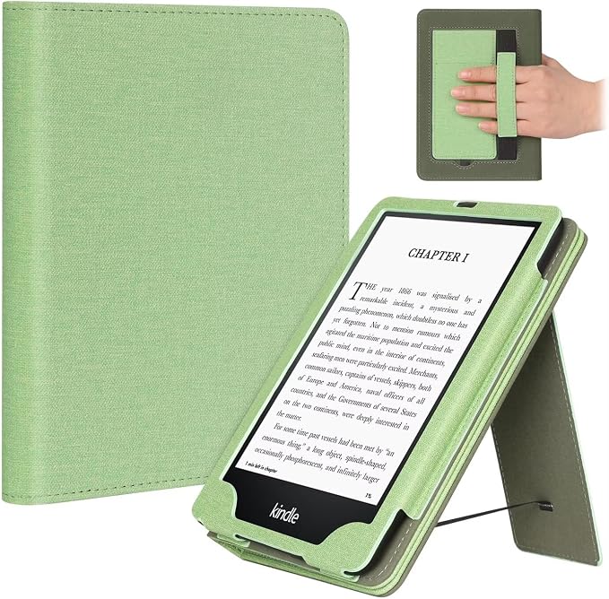 Fancity Case for Kindle Paperwhite 7/6.8 12th/11th Generation 2025 2024 | PU Leather Case with Auto Wake/Sleep Hand Strap for Kindle Paperwhite/Colorsoft Signature Edition 2021 Monet's Garden