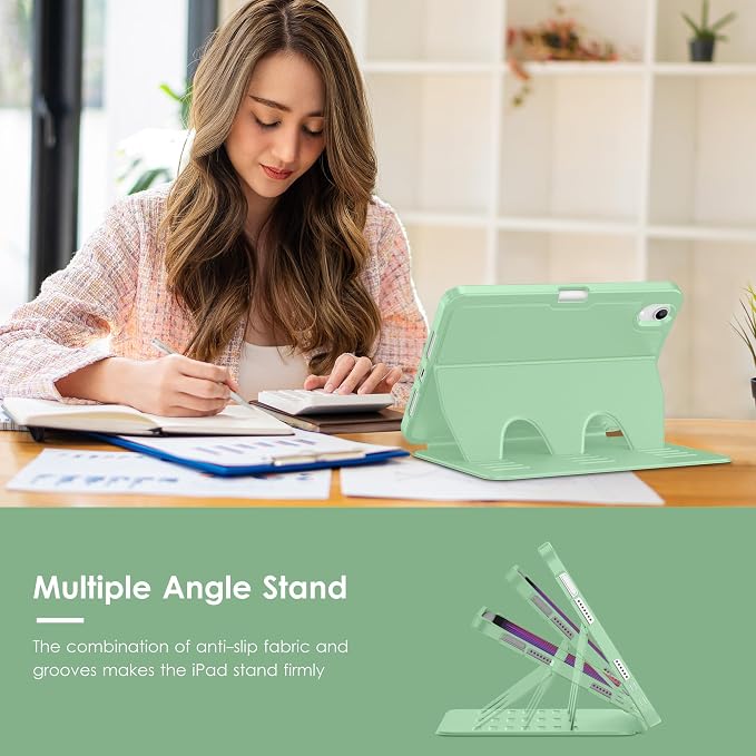 VIKESI Case for iPad mini 7 (A17 Pro) and iPad mini 6Multiple Angles Magnetic Stand CoverShockproof Soft BackPencil Holderand Auto Sleep/WakeBlack