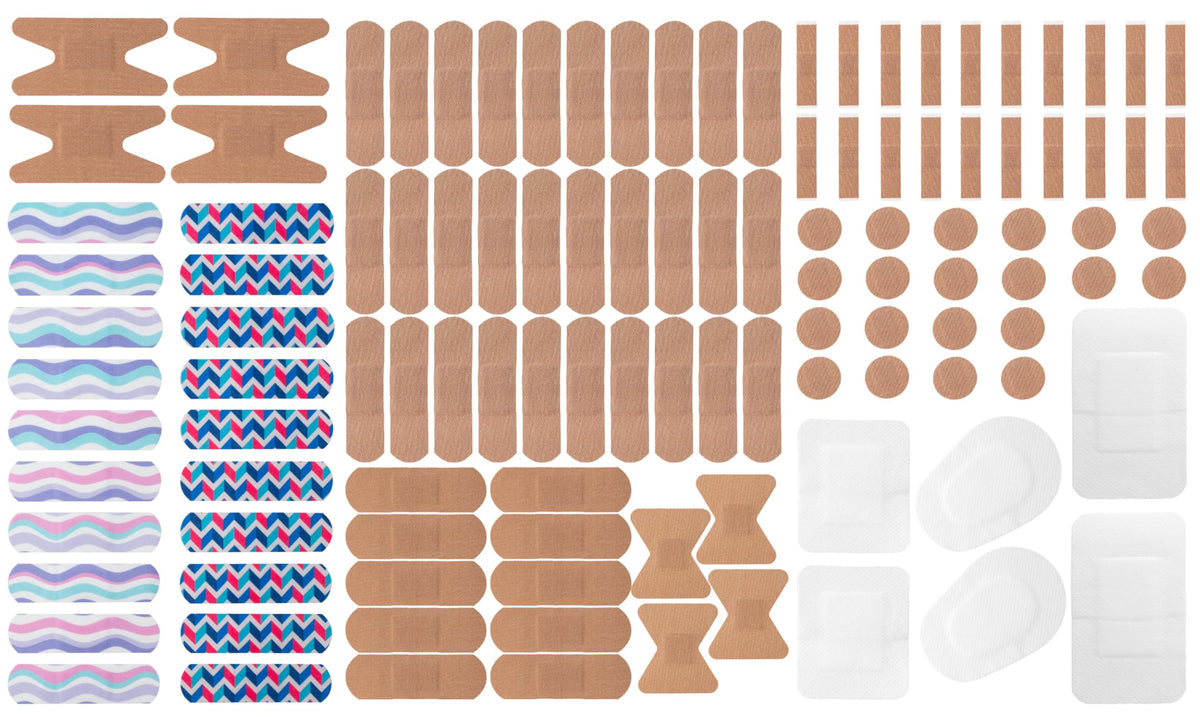 Bulk First Aid Bandages, Multiple Sizes & Shapes and Bands