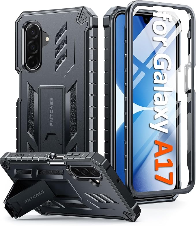 FNTCASE for 11 Pro XL Case Rugged Kickstand 2 Front Frames Black | Built-in Screen Protector 20FT Military-Grade Drop Protection Rugged Heavy Duty Shockproof Full Body Protective Cover