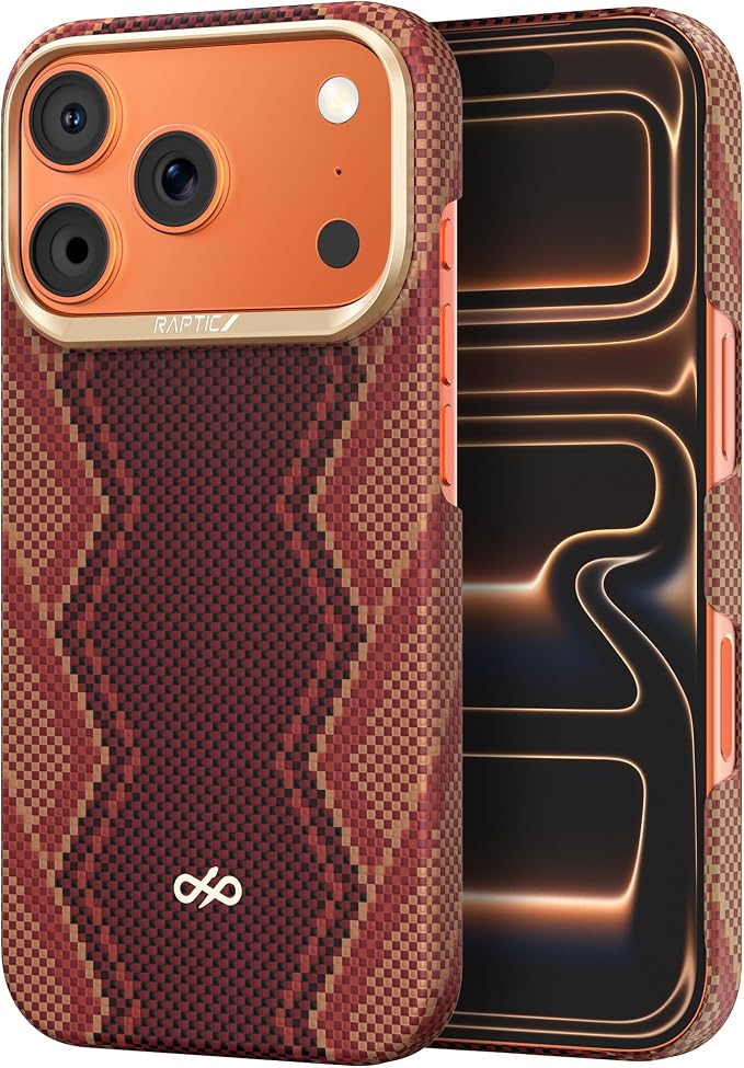RAPTIC Aramid Fiber Case for iPhone 16 Pro Compatible with MagSafe Non-Slip &amp Slim 600D Aramid Fiber [Military Grade Drop Tested] Anti-Scratch Shockproof Protective Case 6.3 inch Black