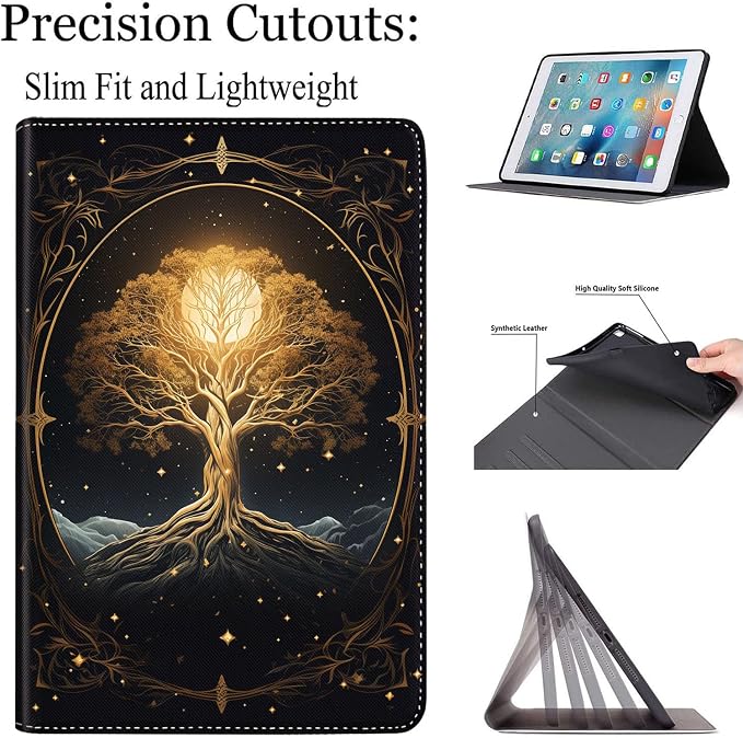 Case for Samsung Galaxy Tab S10 FE Plus 5G Multi-Angle Stand Smart Cover Shockproof with Auto Wake/Sleep for Galaxy Tab S10 FE+ 13.1 Inch (SM-X620/SM-X626B) 2025 Magic Mushrooms Fungus