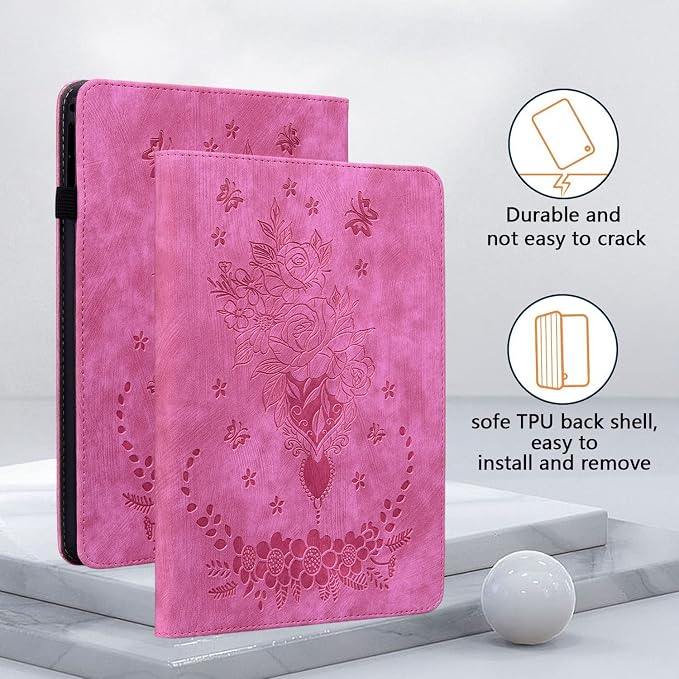 Case for All-New Amazon Fire HD 10 and 10 Plus Tablet (13th/11th Generation 2023/2021 Release) 10.1 Multi-Angle Flip PU Leather Cover with Stylus Holder for Fire HD 10 2023 Case Blue
