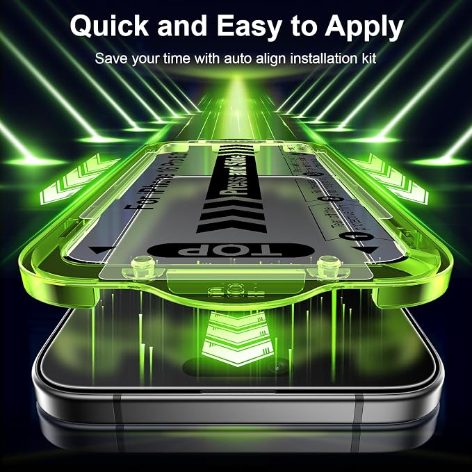 Esanik for iPhone 15 Pro Matte Glass Screen Protector [Auto-alignment] Anti-Glare &amp Anti-FingerprintAnti-ReflectionBubble Free Smooth as Silk 2 Pack 9H Glass Screen Cover