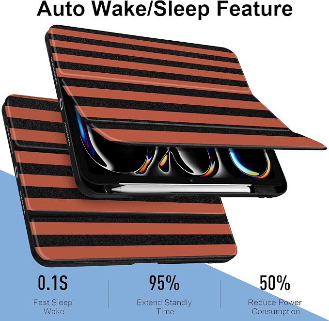 DONGKE for iPad Pro 11-Inch Case (M5 2025 / M4 2024) 6th/5th Generation [Auto Sleep/Wake &amp Pencil Pro Holder] Clear Acrylic Back Smart Trifold Stand Cover Bear &amp Cherry