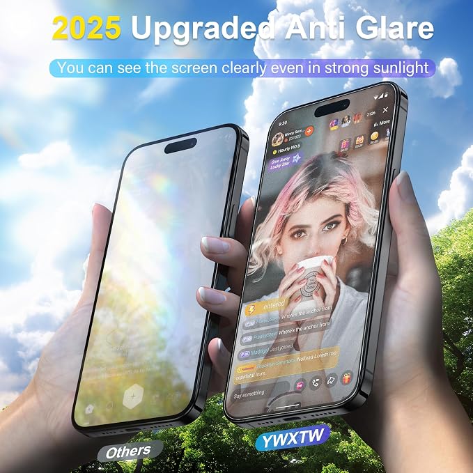 YWXTW 2 Pack Matte Screen Protector for iPhone 14 Pro Max 6.9 Inch + 1 Set Camera Lens Protector Anti Glare Anti Fingerprint 14 Pro Max Glass Screen Protector Bubble Free Smooth as Silk