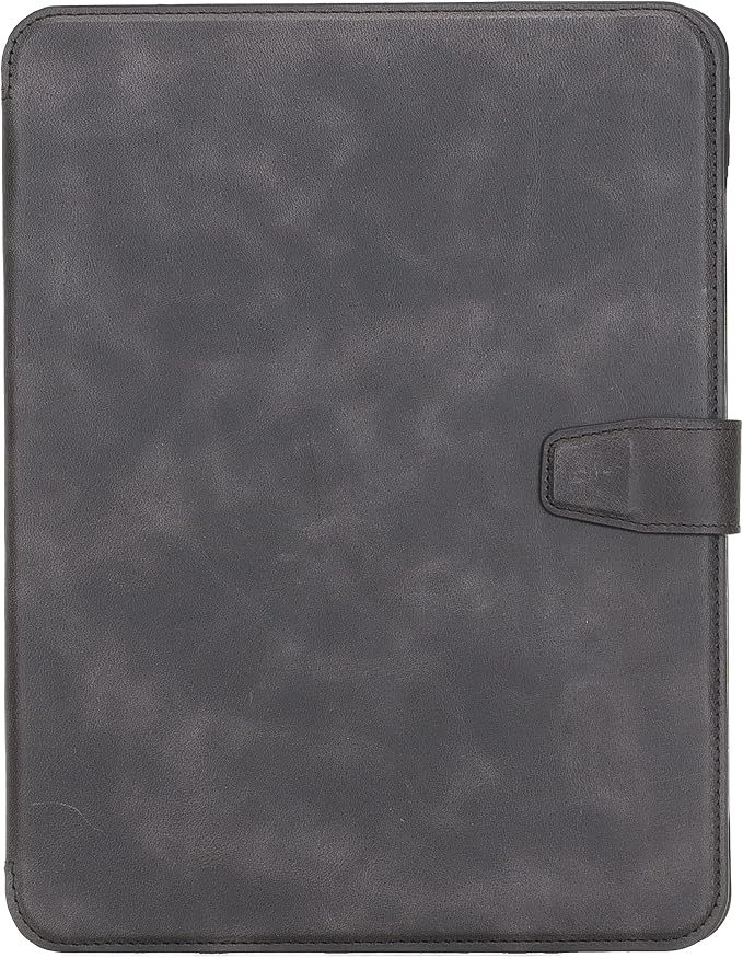 Genuine Leather Handmade iPad 10.2 Magnetic Closure Case with Separeted Compartments and Card Slots for Women &amp Men (8th Gen 2020) (7th Gen 2019) (Black)