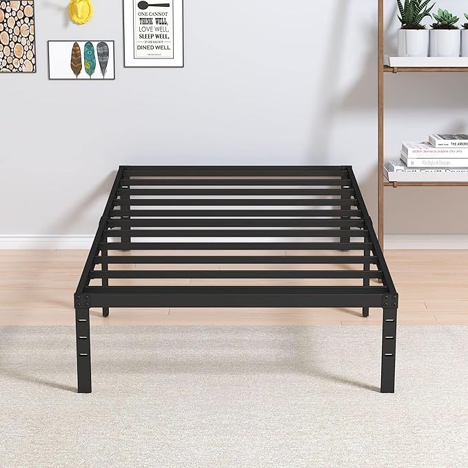XL Twin Bed Frame No Box Spring Needed, 12 Inch Heavy Duty Metal Twin XL Platform Bed Frame Support Up to 2500 lbs, Easy Assembly, Noise Free, Black