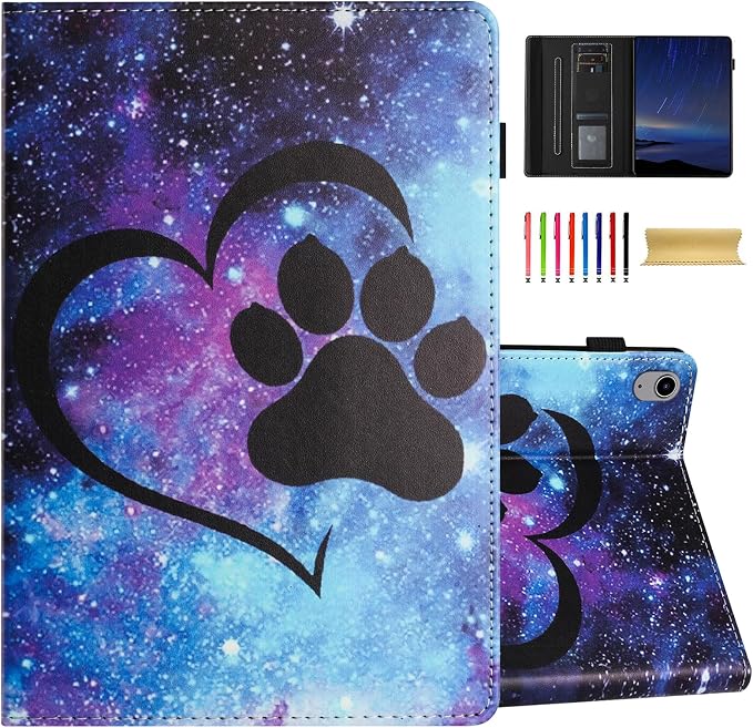 Dteck for iPad A16/10th Generation 10.9 Inch 2022 Case with Pencil HolderPremium PU Leather Folio Multiple Viewing Angles Stand Cover Auto Wake/Sleep Protective Tablet Cases for Women MenBookshelf