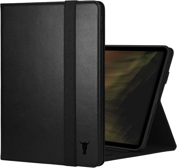 TORRO Case Compatible with iPad Pro 11” M5 / M4 (2025/2024) – Premium Leather iPad Pro 11” 2025/2024 Case with Stand Function Apple Pencil Connectivity and Wake/Sleep Function (Black)