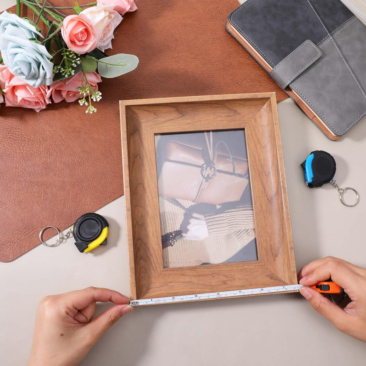 3Ft Mini Tape Measure 3 Pcs Small Measuring Tape Retractable Pocket Measurement Tapes Metric/Inch Keychain Tapes Measure Easy Read