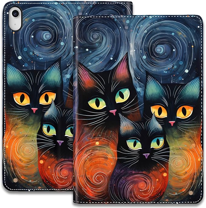 Case for iPad (A16) 11th Generation 11 Inch 2025 / iPad 10th Generation 10.9 Inch 2022 Ultra-Thin Multi-Angle Protective Cover with Auto Sleep/Wake A Dark Horse
