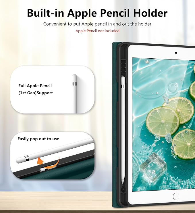 DTTO for iPad 9th/8th/7th Gen Case 10.2 Inch (2021/2020/2019) Brown | 360 Degree Rotating Premium Faux Leather Folio Stand Cover with Pencil Holder Auto Sleep/Wake Multiple Angles Hand Strap