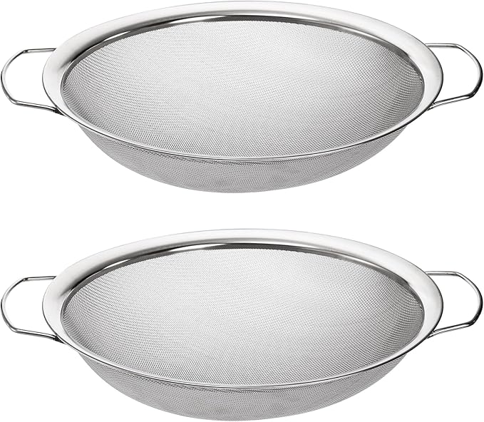 Jucoan 2 Pack Fine Mesh Paint Strainer, 11.5 Inch Stainless Steel 60 Mesh Paint