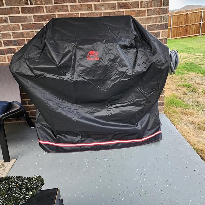 Turtle Life BBQ Grill Cover, 64 Inch Heavy Duty Waterproof 4-6 Burner Barbecue Gas Grill Covers for Weber Genesis Char-Broil Deluxe Royal Gourmet GA Series, Black