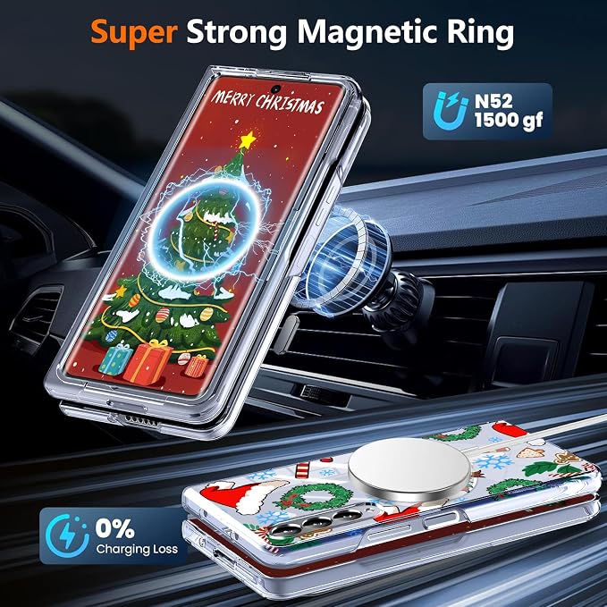 for Galaxy Z Fold4 CaseBuilt-in Magnet CircleWireless Charging | Military-Grade Shockproof case Cover for Samsung Galaxy Z Fold4Anagallis
