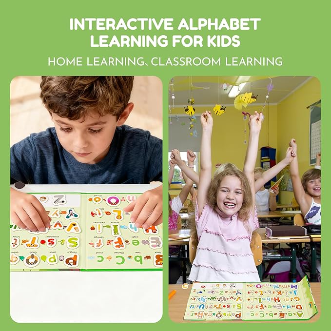 breazo Magnetic Alphabet Letters Book Set with 79 PCS, Animal ABC Magnets for Kids Learning, Uppercase & Lowercase Montessori Toys for Preschool, Homeschool & Classroom Educational Supplies