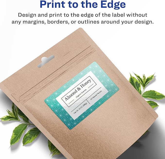 Avery Glossy White Rectangle Labels, Sure Feed Technology, 2" x 5", 40 Glossy White Labels, Print-to-The-Edge, Permanent Adhesive, Laser/Inkjet Printable