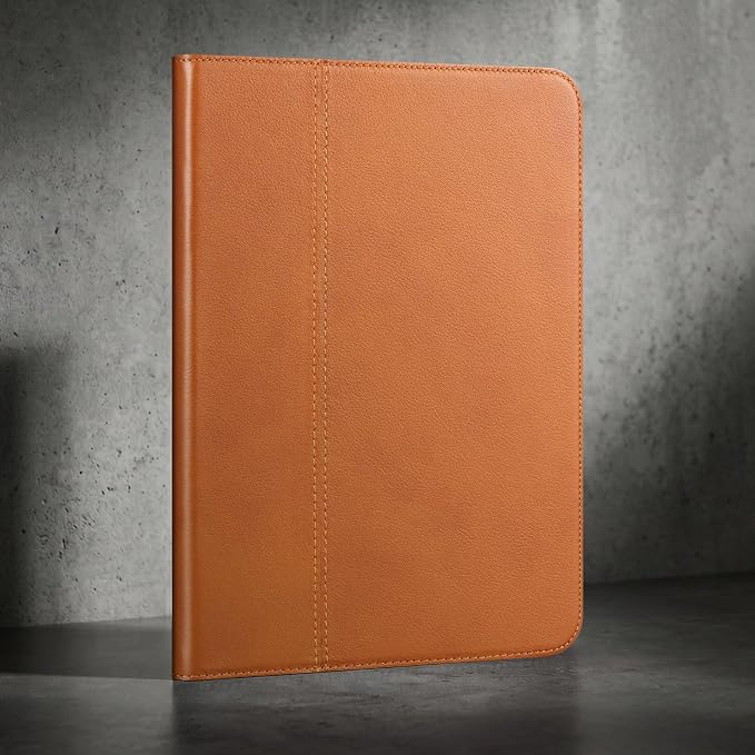 Leather Case for iPad A16 11th 11 2025 and iPad 10th 10.9 2022 | Genuine Full Grain Leather Folio CoverSmart Protective ShellShockproof &amp Drop-ProofAuto Wake/Sleep.Dark Brown