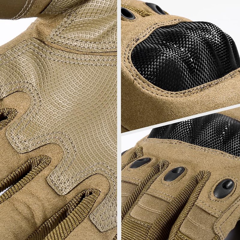 MVPTOO Touchscreen Padded Palm Gloves for Men Brown Small