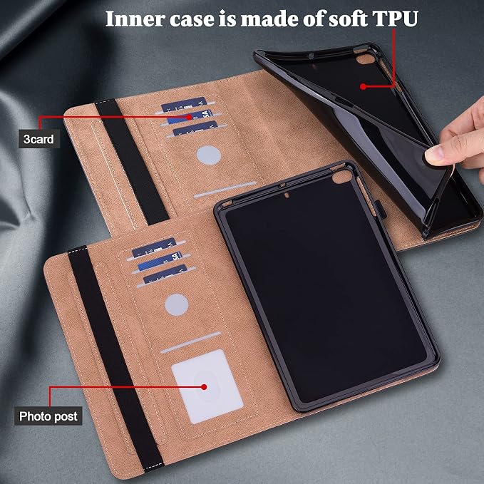 ALILANG Case for Samsung Galaxy Tab A 10.1 Inch 2019 (SM-T510/T515) with Pen Holder &amp Multiple Viewing Angles Smart PU Leather Cover for Samsung Tab A 10.1 Case 2019-Black