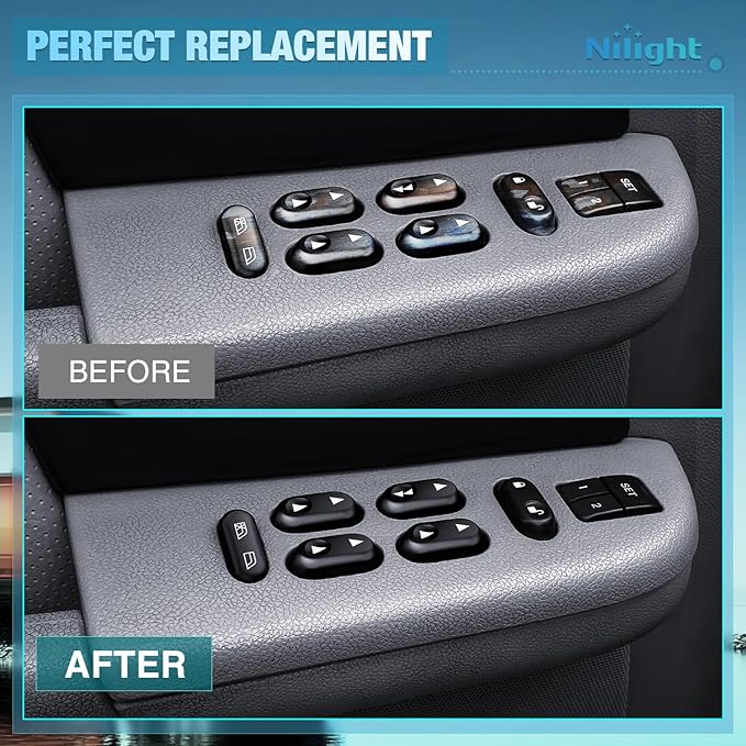 Nilight Power Master Window Switch Compatible with 2004 2005 2006 2007 2008 Ford F-150 2003-2006 Expedition 2003-2008 Crown Victoria & Mercury Grand Marquis Replacement Windows Switches