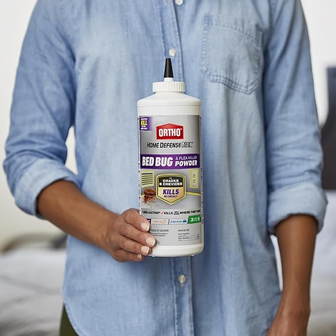 Ortho Home Defense Max Bed Bug & Flea Killer Powder, 12 oz. – Apply to Cracks and Crevices for Up to 8 Months of Control