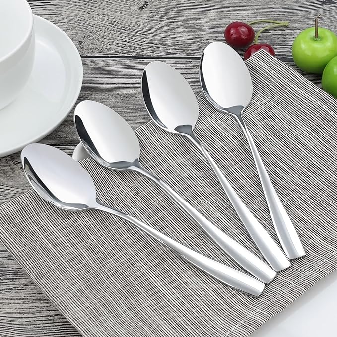 HOMMP 16-Piece Stainless Steel Dessert Spoons