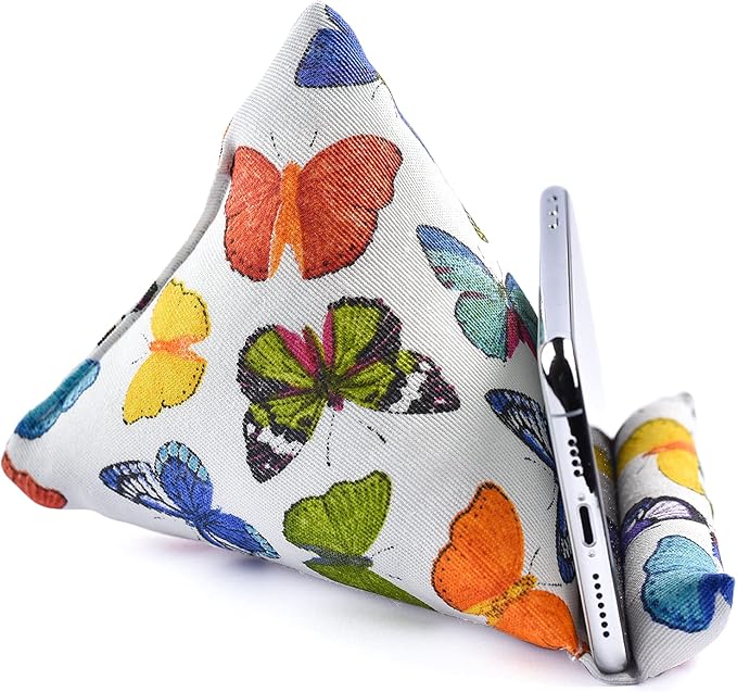 Handmade Phone Pillow Holder - The Wedge Mobile Device Stand - Fabric Phone Stand for All iPhones All Smartphones! 7 x 6.1 x 5.5 Inches (ABC)