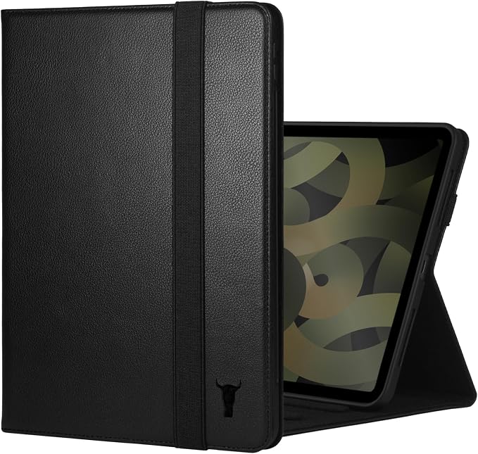 TORRO Case Compatible with iPad Air 11 M4 (2026) M3 (2025) &amp M2 (2024) and iPad Air 5th / 4th Gen - Leather Folio Cover Stand Apple Pencil Charging Auto Wake/Sleep (Black)