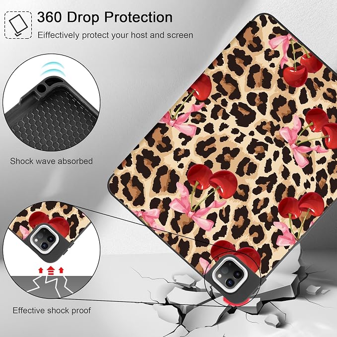 May Chen Case for iPad Pro 11 inch (4th 3rd 2nd &amp 1st Gen) 2022 2021 2020 2018 Trifold Stand + Pencil Holder + Auto Wake/Sleep + Soft TPU Protective Stand Back Cover Abstract Floral