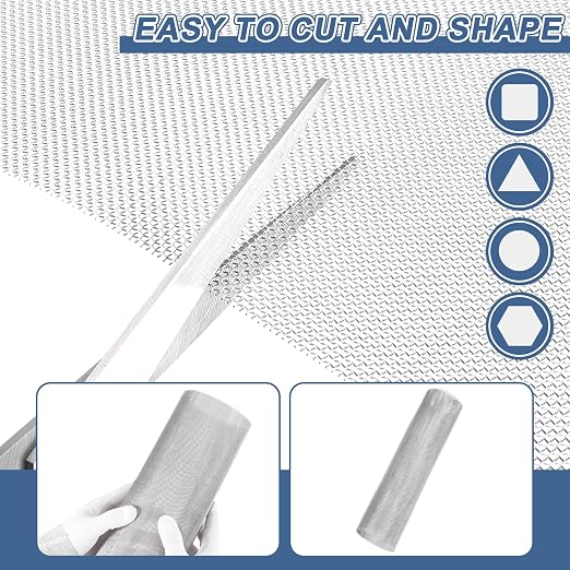 uxcell 20 Mesh 79" x 10" Woven Wire Mesh, 316 Stainless Steel Air Vent Filter