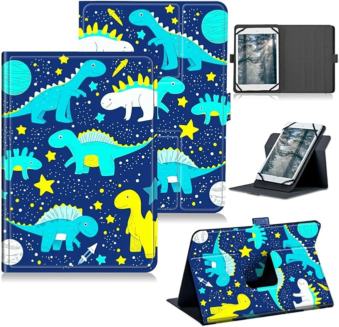 for Walmart Onn 10.1 2024 Onn 10.1 Gen 4 Universal Tablet Case 360 Degree Rotating Kickstand Protective Stand Case with Multiple Viewing PU Leather Shell Case Black Book Cat