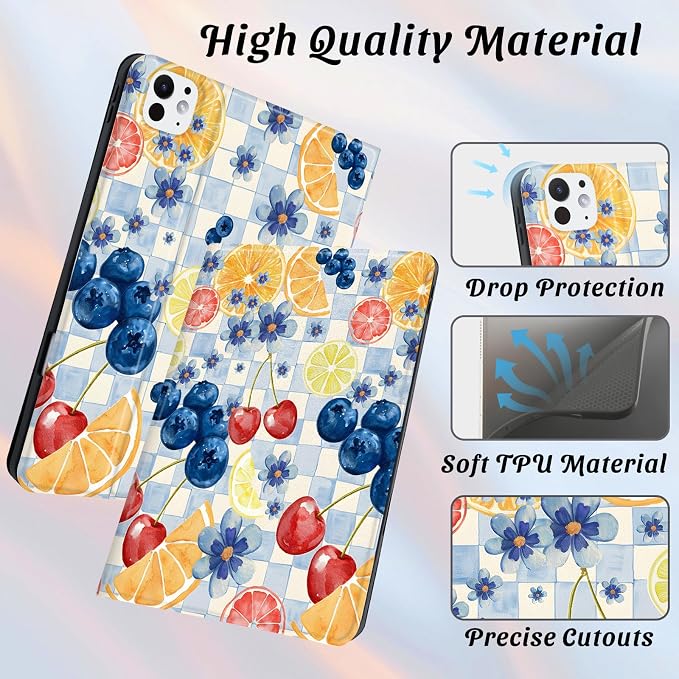 Cute Maple Bear Case for 10.2 iPad 2019/2020/2021(7th/8th/9th Gen) with Pencil Holder Auto Wake/Sleep Leather Soft TPU Back Cover for Women Girls