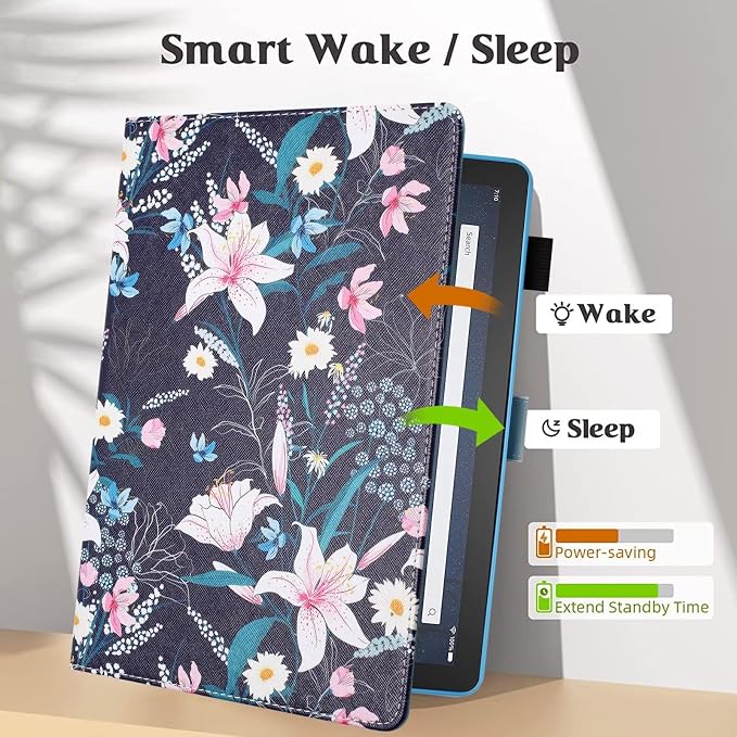 Case for Kindle Fire HD 10 &amp Fire HD 10 Plus 13th/11th Generation 2023 2021 | Synthetic Leather Flip Folio Stand Cover with Auto Wake/Sleep for Kindle Fire HD 10 &amp Fire HD 10 Plus Beach