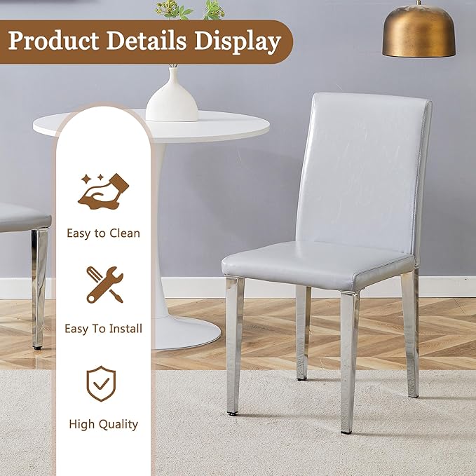 Glass Dining Table Set for 6, 63” Kitchen Table Set for 6, Modern Dining Room Table Set with Upholstered Chairs, Tempered Glass Tabletop with Y Shape Base
