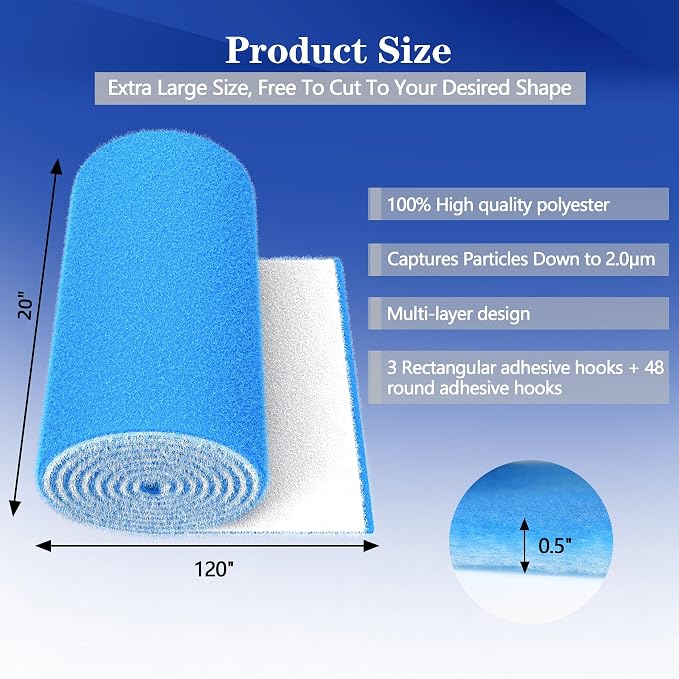 Air Vent Filters, MERV 8 Electrostatic Air Filter Roll, Rv Ac Vent,