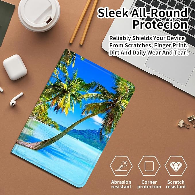 Case for Amazon Fire 7 Tablet 2019/2017 Release 9th/7th Generation PU Leather Smart Protective Cover with Auto Sleep/Wake for Fire 7 2019Beautiful Sunset
