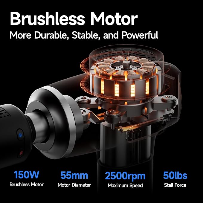HEYCHY Percussion Massage Gun Deep Tissue with Heat and Cold Head, Portable Handheld Muscle Massager, Percussion Back Body Masajeador 12mm Amplitude for Athletes, Electric Back and Neck Massager