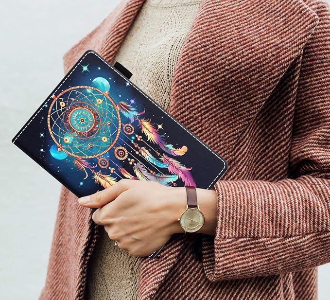 Case for Amazon Fire HD 10 Tablet (9th/7th Generation 2019/2017 Release) Slim PU Leather Cover with Card Slot &amp Auto Wake/Sleep for Fire 10.1 Tablet African American Girl