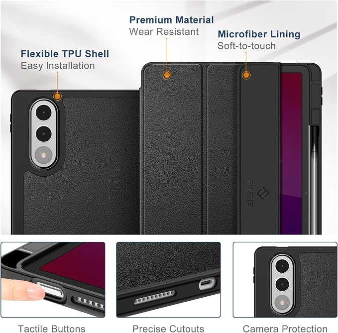 Fintie Case for Lenovo Yoga Tab 11 inch 2025 - Ultra-Thin Soft TPU Back Cover Protective Case Black