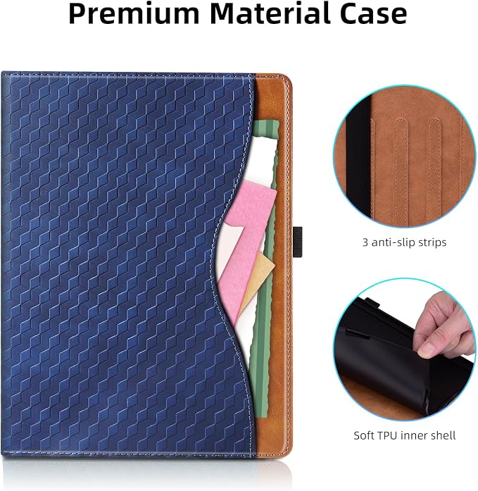 Case for iPad 9th 8th 7th Generation (2021/2020/2019) 10.2 InchiPad Air 3rd Generation PU Leather Cover Multi-Angle Viewing Stand with Card Pocket for ipad 9th Generation CaseBlack