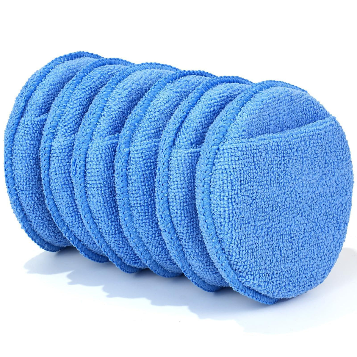 FONASONIC 6 Pack Microfiber Wax Applicator Pads, Car Wax Applicator with Finger Pocket, Detail & Polishing Foam Pad for Car Cleaning and Best Polishing (5 inch)