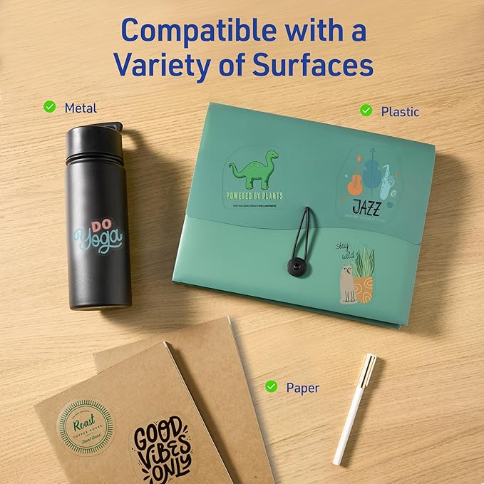 Avery Printable Sticker Paper, 8.5" x 11", Glossy Clear, Permanent Adhesive, Laser/Inkjet Compatible, 7 Full-Size Label Sheets, Great for Product Branding, Cute Stickers, Custom Signs, and More (4397)