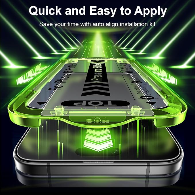Esanik for iPhone 15 Pro Matte Glass Screen Protector [Auto-alignment] Anti-Glare &amp Anti-FingerprintAnti-ReflectionBubble Free Smooth as Silk 2 Pack 9H Glass Screen Cover