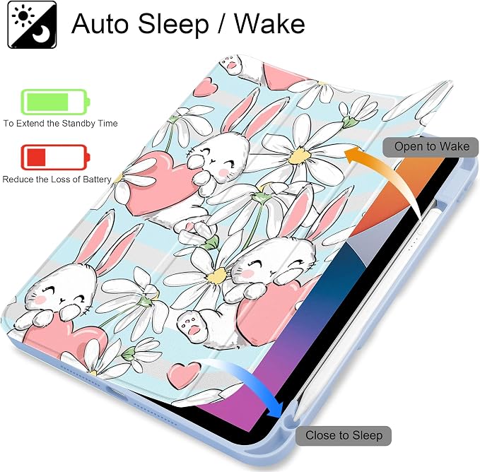 May Chen for iPad 9th Generation with Pencil Holder iPad 8th/7th Gen Case 10.2-inch [Penceil Holder] Trifold Stand Auto Wake/Sleep Clear TPU Protection Back Cover Ballet Shoes