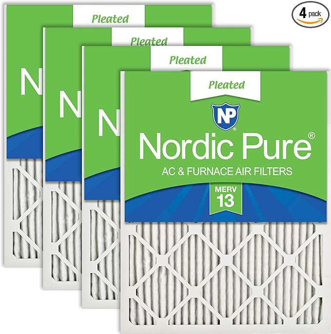 Nordic Pure 16x25x1 Pleated MERV 13 Air Filters 4 Pack